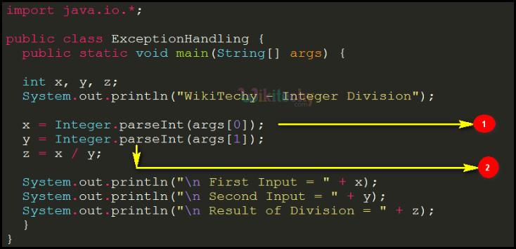 Code Explanation: Taking command line arguments as input. Command line arguments are of type String. Hence Integer.