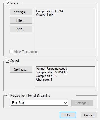 Chapter 19: How to Export a Movie 2. In the Video section, click Settings. The Standard Video Compression Settings dialog box opens. 3.