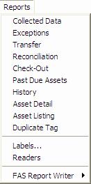 Using Reports to Control and Analyze Your Data / 10-3 Running Standard Reports Note Except for the Labels report (described in Chapter 4, Getting Ready for an Inventory: Labeling Your Assets, ) and