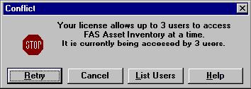 D-22 / FAS 100 Asset Inventory more information, see Completing the User List Screen, page D-2. Understanding Network Warning Messages There are two types of network warning messages.