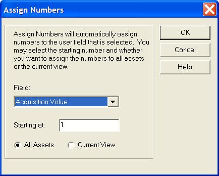 Getting Started / 2-59 2. Complete the Assign Numbers screen, then click OK.