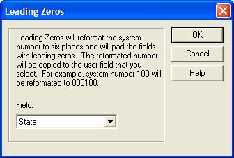 2-60 / FAS 100 Asset Inventory Adding Leading Zeros To make your System Numbers more readable, you can add leading zeros to them so that they contain six places.