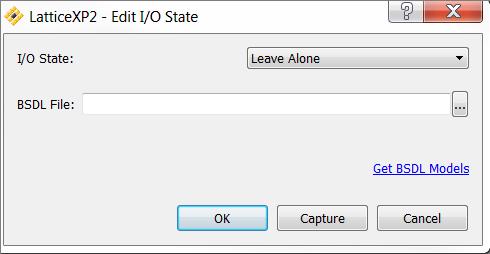 Figure 22. Edit I/O State Dialog Box I/O State: Provides control of the I/O behavior during the TransFR operation. HighZ Specifies all outputs are tri-stated. All 1s Specifies all outputs are high.
