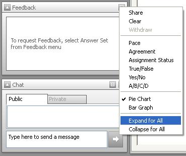 Expanding the Feedback Tool for Everyone 1. In the Session Room, select the Feedback Tool menu button.