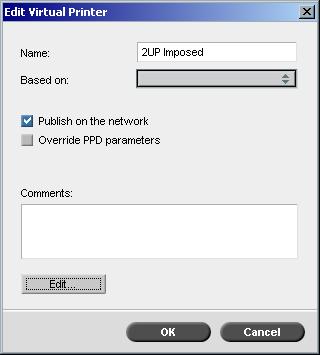 Managing Virtual Printers 95 6. In the Comments box, type any comment regarding the virtual printer parameters (optional). 7. The Publish the printer on the network check box is selected by default.