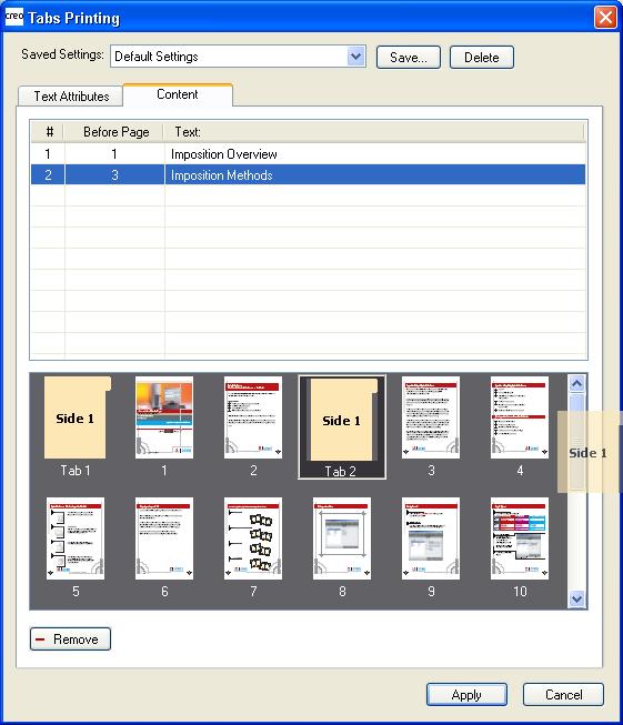 104 Chapter 4 Tools and Utilities 8. To add more tabs, repeat steps 6 and 7. 9. Click Apply to apply the tab settings to your document.