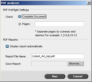 108 Chapter 4 Tools and Utilities To run the PDF analyzer: 1. In the Storage folder, right-click the PDF file, and select PDF analyzer. 2.