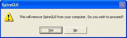 224 Chapter 9 Reinstalling the Spire CX260 5. Click Yes. The following window appears. 6.