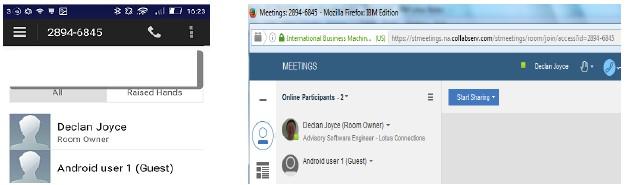 Configuration ST Meeting Server Sample Meeting Room Login The following images show an Android user entering a meeting