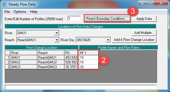 Enter Flow Data and Boundary Conditions 1.