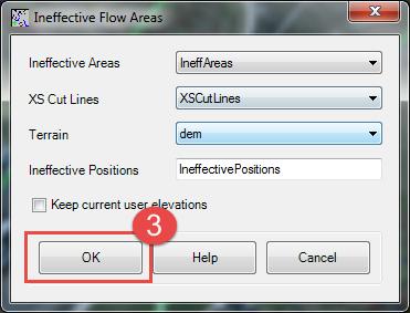 Select Positions from the RAS Geometry > Ineffective Flow
