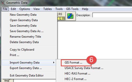 5. Click on the icon for Edit/Enter Geometric Data on the main toolbar. 6.