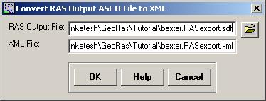 mxd earlier, open it) click on Import RAS SDF file button to convert the SDF file into an XML file.