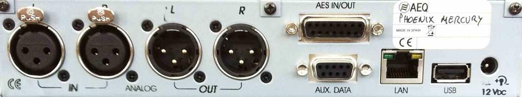 2.2. Description of the rear panel and connections. A B C D E F G 2.2.1. Analog line stereo input. A XLR - 3p female connector. Balanced connection.