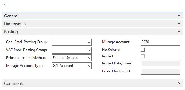 This will overwrite the default values from the GL Account VAT Prod. Posting Group VAT Prod. Posting Group that will be used when posting the expense or mileage.