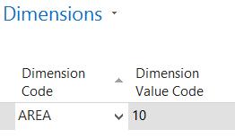DIMENSIONS Dimensions can be located on different locations and on all the document types (Expenses, Mileage, Settlements).
