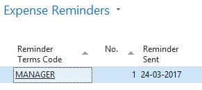 Code A code to identify this reminder. A reminder can be set on a employee and this is the code that will be seen in the lookup. Max No. of Reminders Specified what is the max number of reminders.