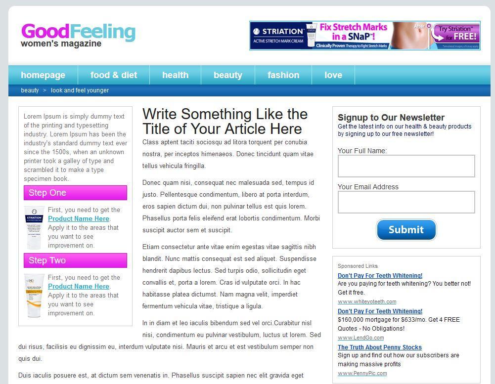Pg. 32 Setting Up A Squeeze Page This squeeze page type also has a lot of potential as you can promote virtually any offer product or service here.