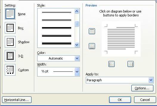 14. The following dialog box represents the. A. Borders and Shading B. Insert hyperlink C. Symbol D.