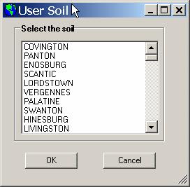 Figure 6.39 3. Select the soil and click OK. The selected soil name is added to the SWAT Soil Classification Table (Figure 6.40). Repeat his process for all soils. Figure 6.
