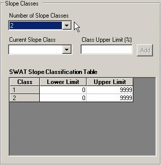 Figure 6.50 5. Choose the Number of Slope Classes from the combo box. You may select from 1 to 5 slope classes.