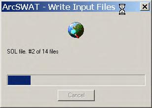 1. The SWAT input tables will begin to be written in the order listed in the Write Input Tables menu. 2.