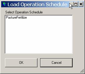 Figure 12.88 b. Enter the name of the new operation schedule and click OK. The operation schedule will be saved in the current SWAT2009.mdb database.