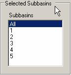 d. Extend Edits to Selected Subbasins: If this option is checked, then the edits made will be applied to subbasins selected in the Selected Subbasins section.