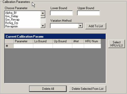 Select a parameter from the Choose Parameter list box.