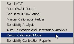 Figure 14.77 2. The Re-Run Calibrated SWAT dialog is displayed (Figure 14.78) Figure 14.78 3.