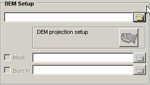 SECTION 5.2: DEM SETUP 1. The DEM Setup section is shown in Figure 5.2. Figure 5.2 One button loads the DEM grid map used to calculate all subbasin/reach topographic parameters.