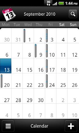 84 Calendar Month view In Month view, you ll see markers on days that have events. When in Month view: Tap on the bottom left of the screen to switch to Agenda view.