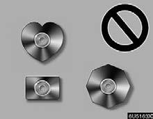 AUDIO/VIDEO SYSTEM Special shaped discs Labeled discs NOTICE