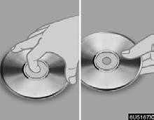 AUDIO/VIDEO SYSTEM Correct Wrong Handle discs carefully, especially when you are inserting them. Hold them on the edge and do not bend them.