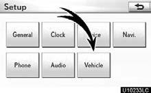 SETUP Vehicle settings Maintenance When the navigation system is turned on, the