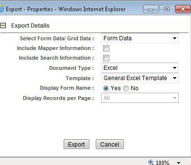 Exporting the Report Details to Excel Exporting the Report Details to Excel The Search and List page allows you to export the report list into an Excel template.