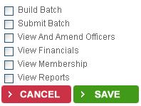 In the table that is displayed, place a tick in the box for the relevant permissions that you would like the Deputy Administrator to have. Then click on the green Save button.