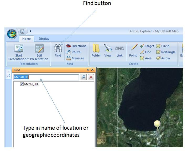 2) Reading in field data and displaying it In this step you will learn how to read GPS coordinates into ArcGIS Explorer.