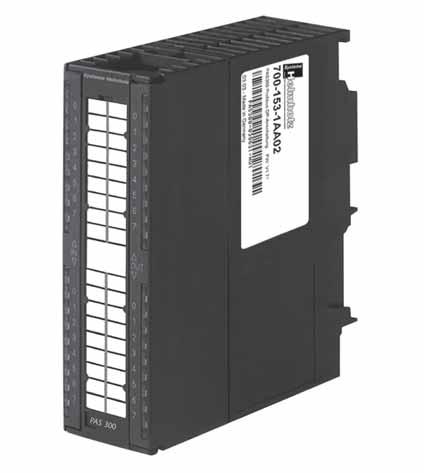 Up to 12 modules can be connected to the PAS 300 (12 digital or max. 8 analog). The PAS 300 is linked into the hardware configurator of the programming system by a device master file.