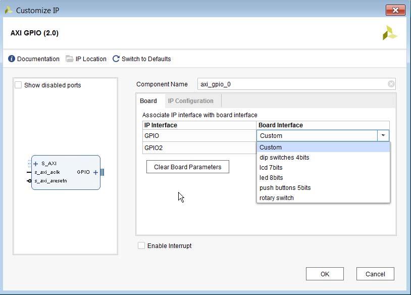 Appendix C: Using the Platform Board Flow for IP Figure C-4: Associating the IP Interface with the Board Interface When the Vivado IDE generates the IP output products in the IP Sources view, you can