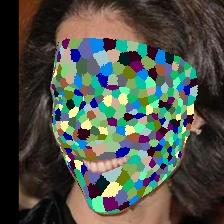 4 Figure 4: Examples of a segmentation face mesh projecting back into 3 different view face images. Each pixel of same patch has same label. as a multi-classification problem.