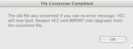 getting started guide Virtual Coin Cabinet 2V9 beta 10 12. A final dialog box lets you know that your file was converted. Click the button to finish.