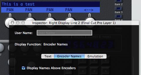 Display Encoder Names Tab If you check the Display Names Above Encoders box the User Names of the encoders below the selected