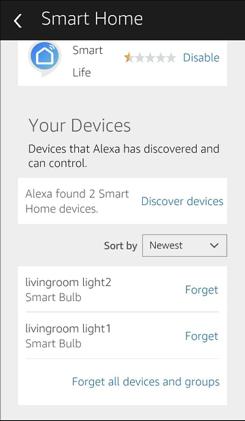 4.Control Smart Bulb by Voice After the above operation is successful, you can control the bulb via Echo. 4.1. Discover devices Firstly, you need to say to Echo: Echo(or Alexa), Discover my devices.