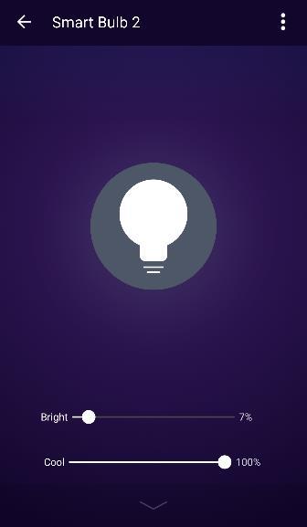 Select the bulb and click the settings in the top right to check the network status, add it to a group of bulbs to control together or share it with other members of the household.