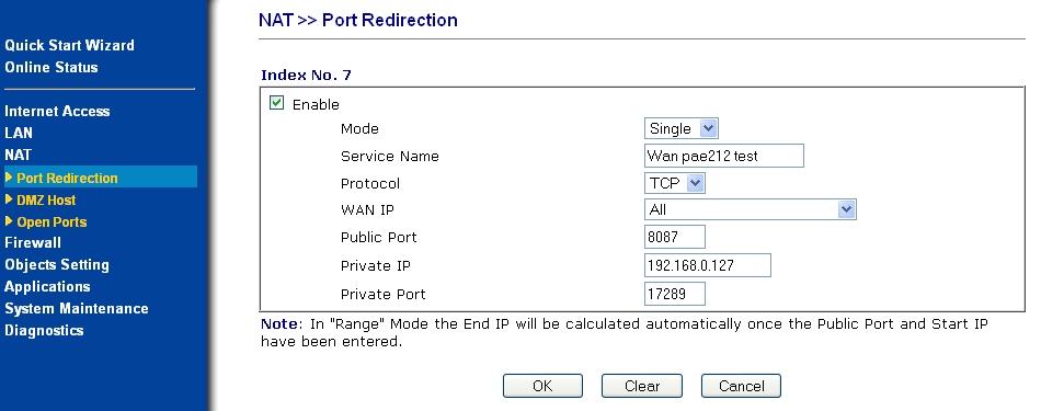 WAN Configuration of the Modem (on-site) To access the PAE212 via the Internet, the Modem connecting the LAN to the Internet must be updated.