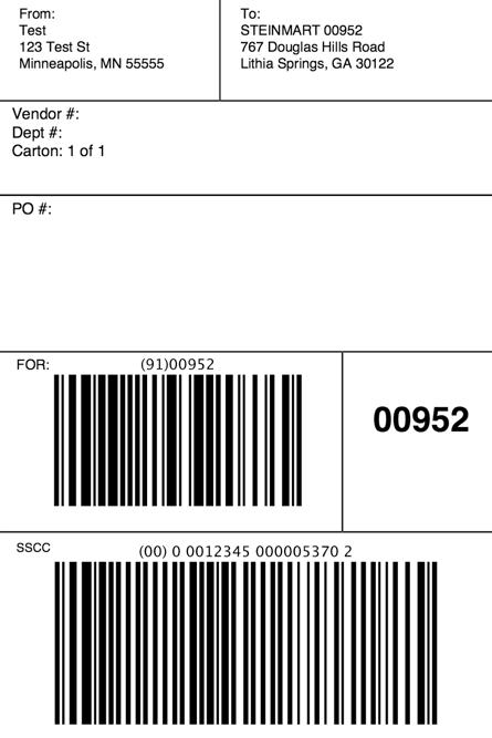 Shipping Labels You are required to send your shipments with a UCC-128 Shipping label on the outside of the cartons.