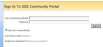 3. You will see a Thank you for Registering for the ISIS Community Portal page.