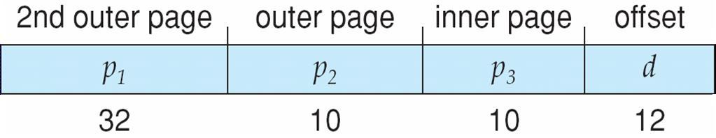 page table has 2 42 entries or 2 44 bytes One solution is to add a 2 nd outer page table But in the following example