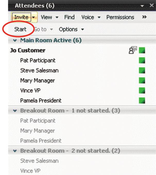 The breakout rooms remember who was in each room. The leader may re-assign the participants to their prior breakout rooms by clicking Start again.